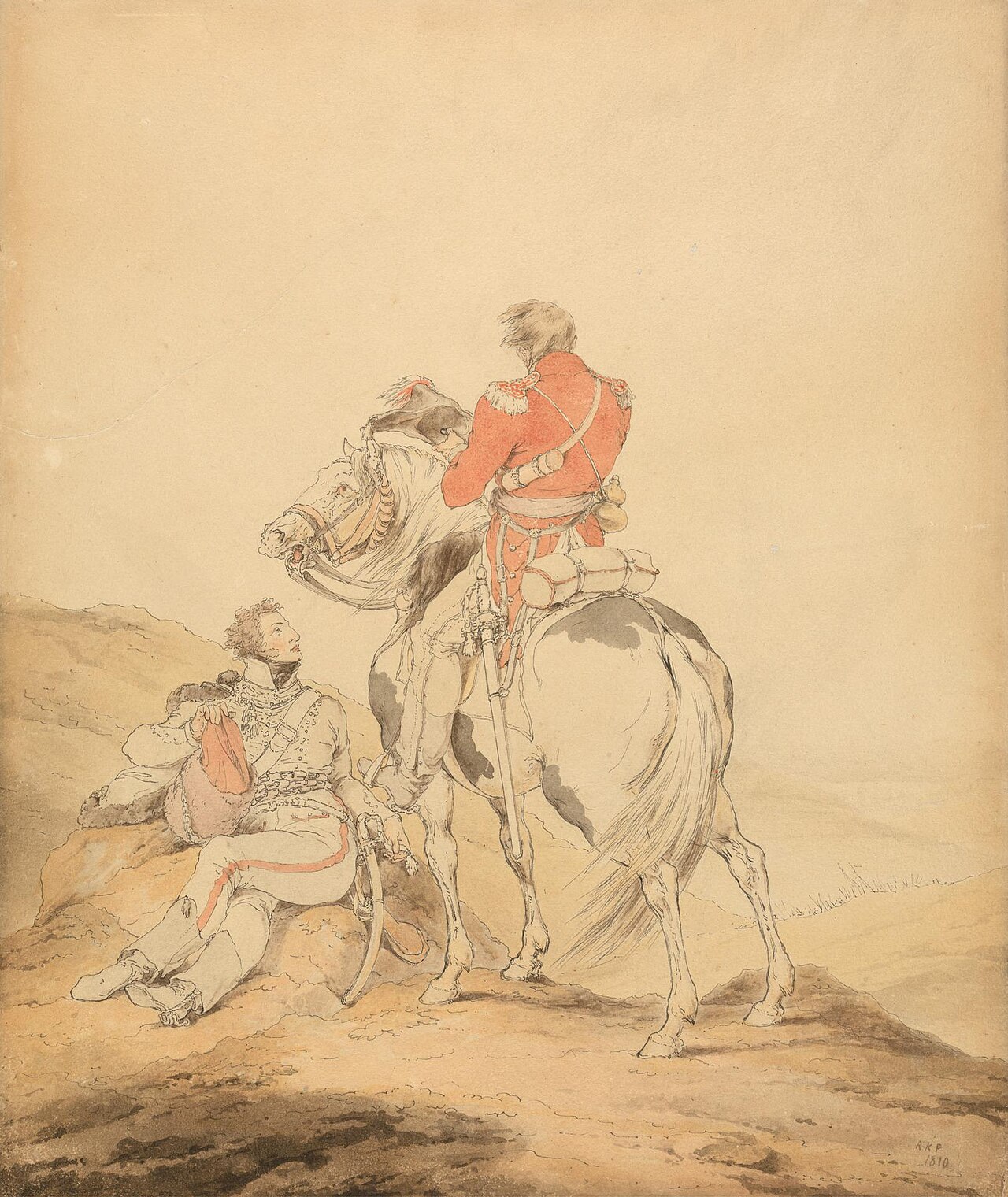A British Officer of the Staff and an Officer of Hussars by Robert Ker Porter