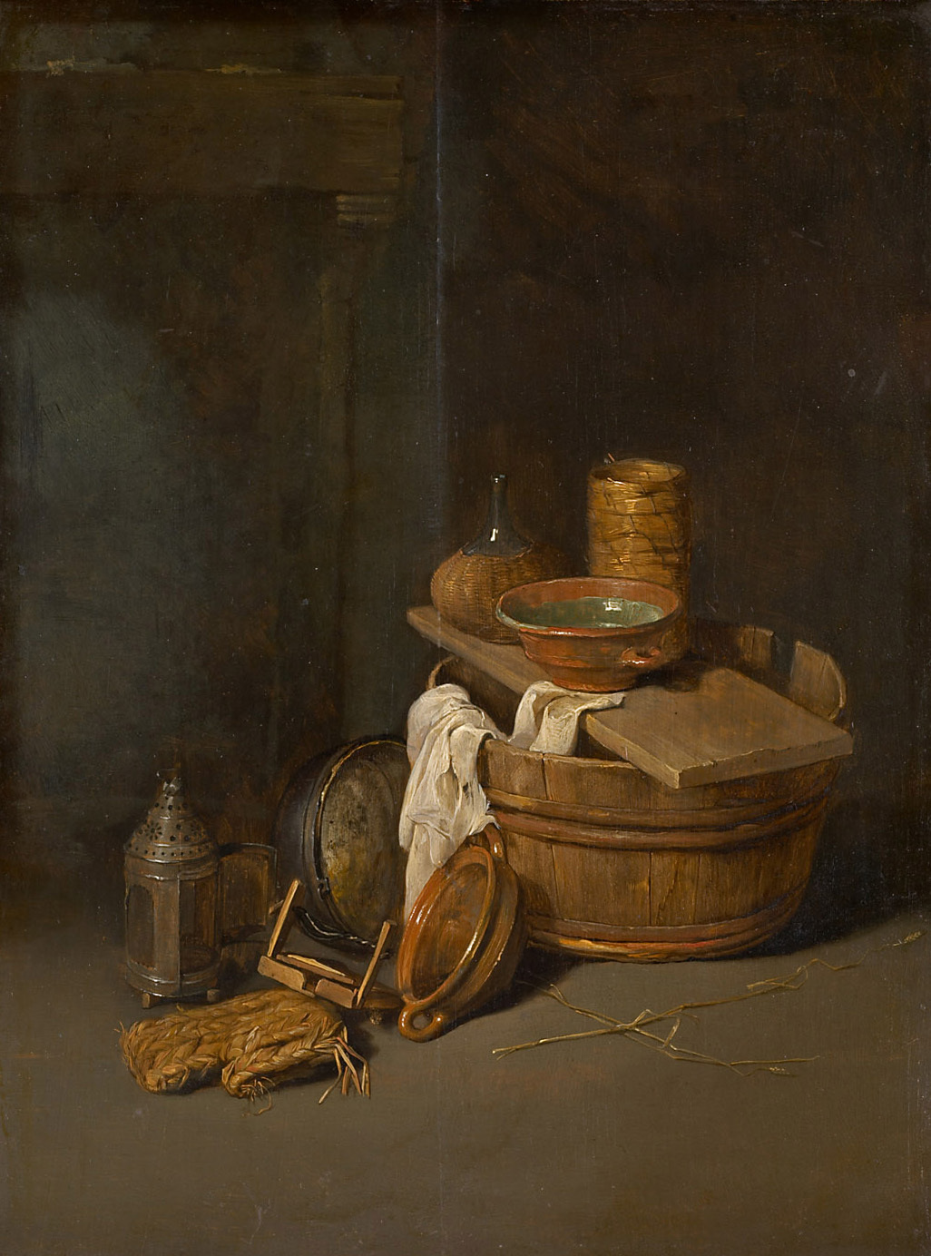 Still life of household objects by Robert van den Hoecke
