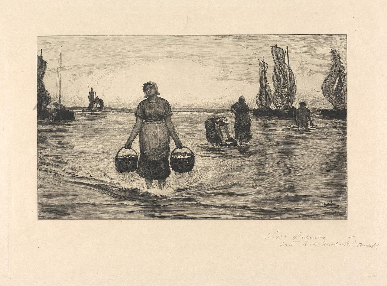 Landing Sardines at Low Tide by Robert Walker Macbeth