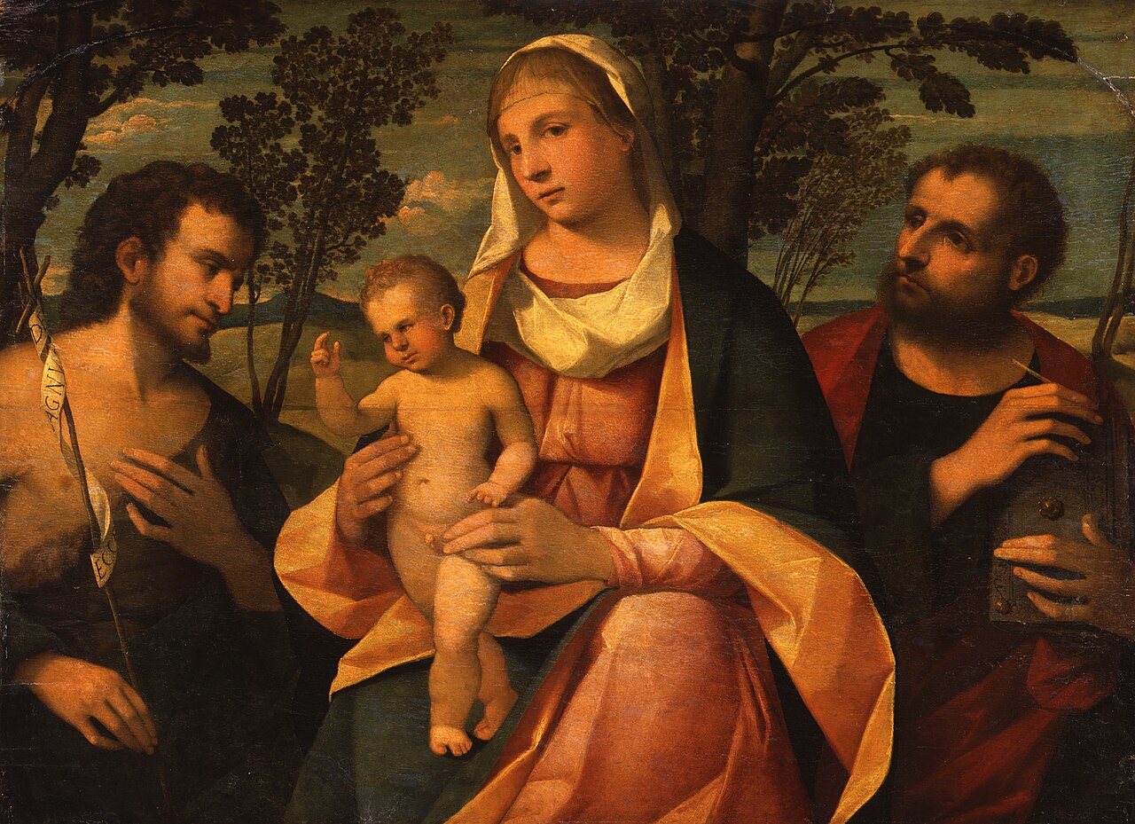 The Virgin with the Blessing Child and St. John the Baptist and Marcus the Evangelist by Rocco Marconi