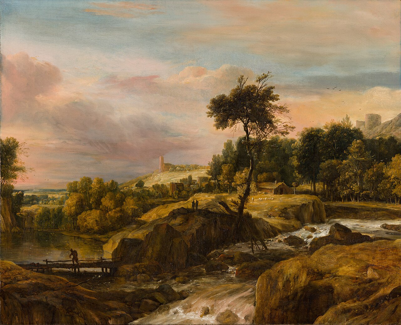 Mountainous Landscape with Waterfall by Roelant Roghman