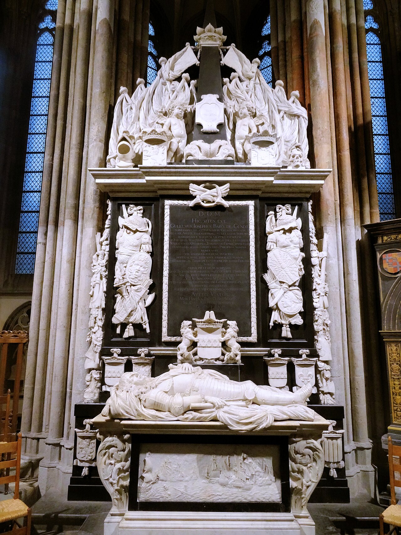 Grave monument of Willem Joseph van Ghent by Rombout Verhulst