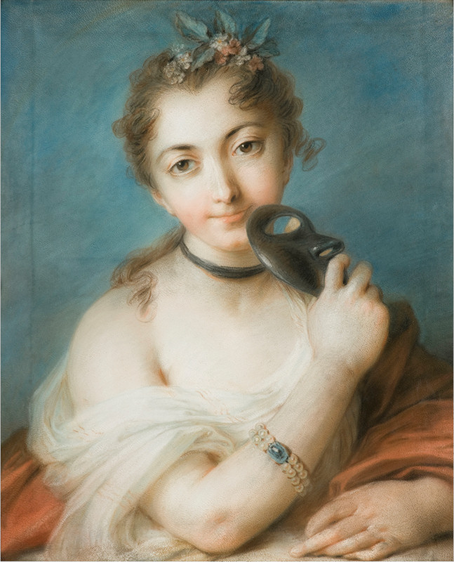 Portrait of a Woman with Mask by Rosalba Carriera