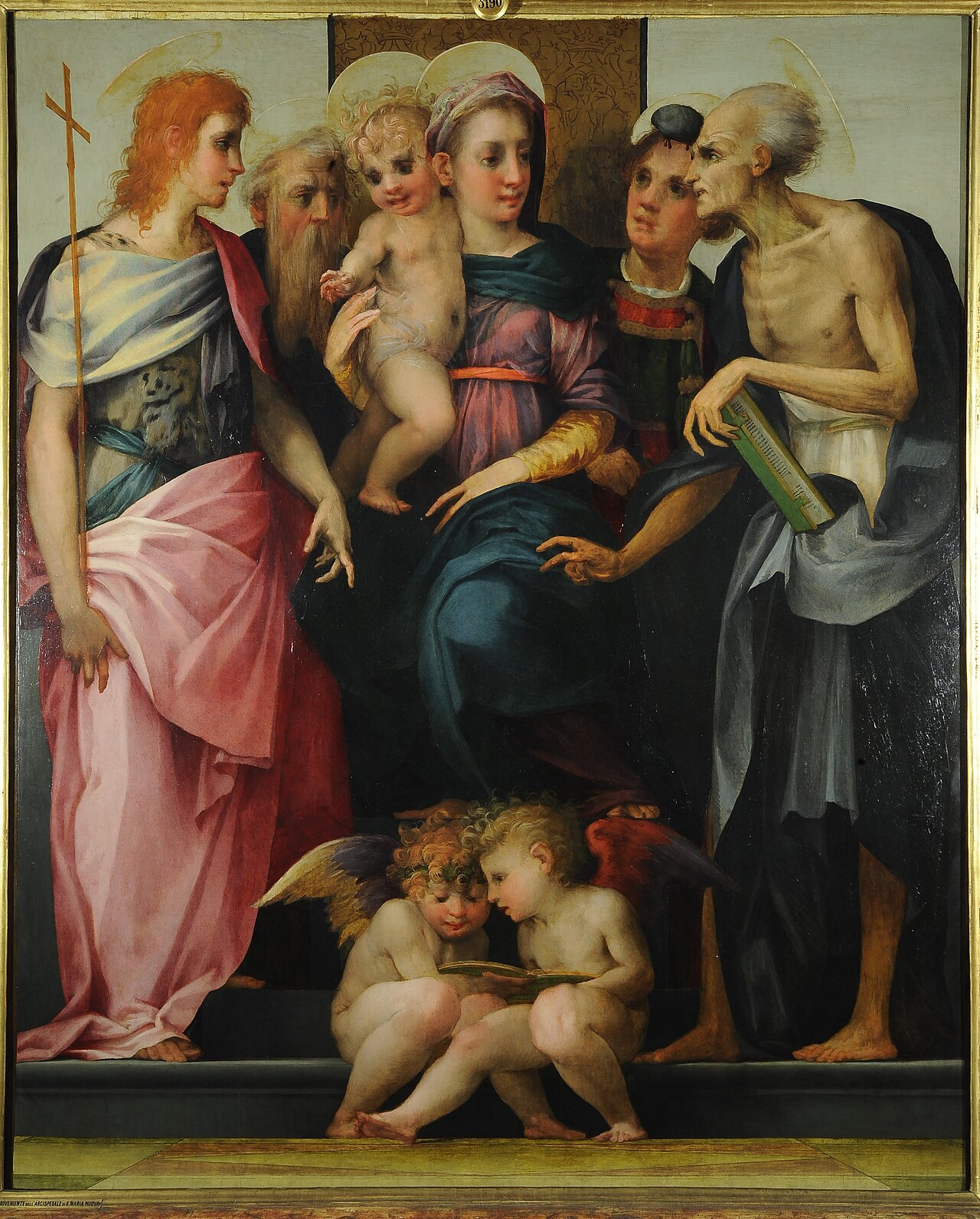 Sacred conversation with musical angels by Rosso Fiorentino