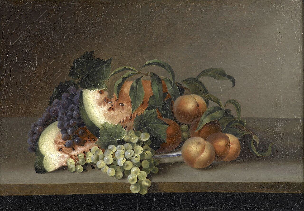 Still life with Watermelon by Rubens Peale