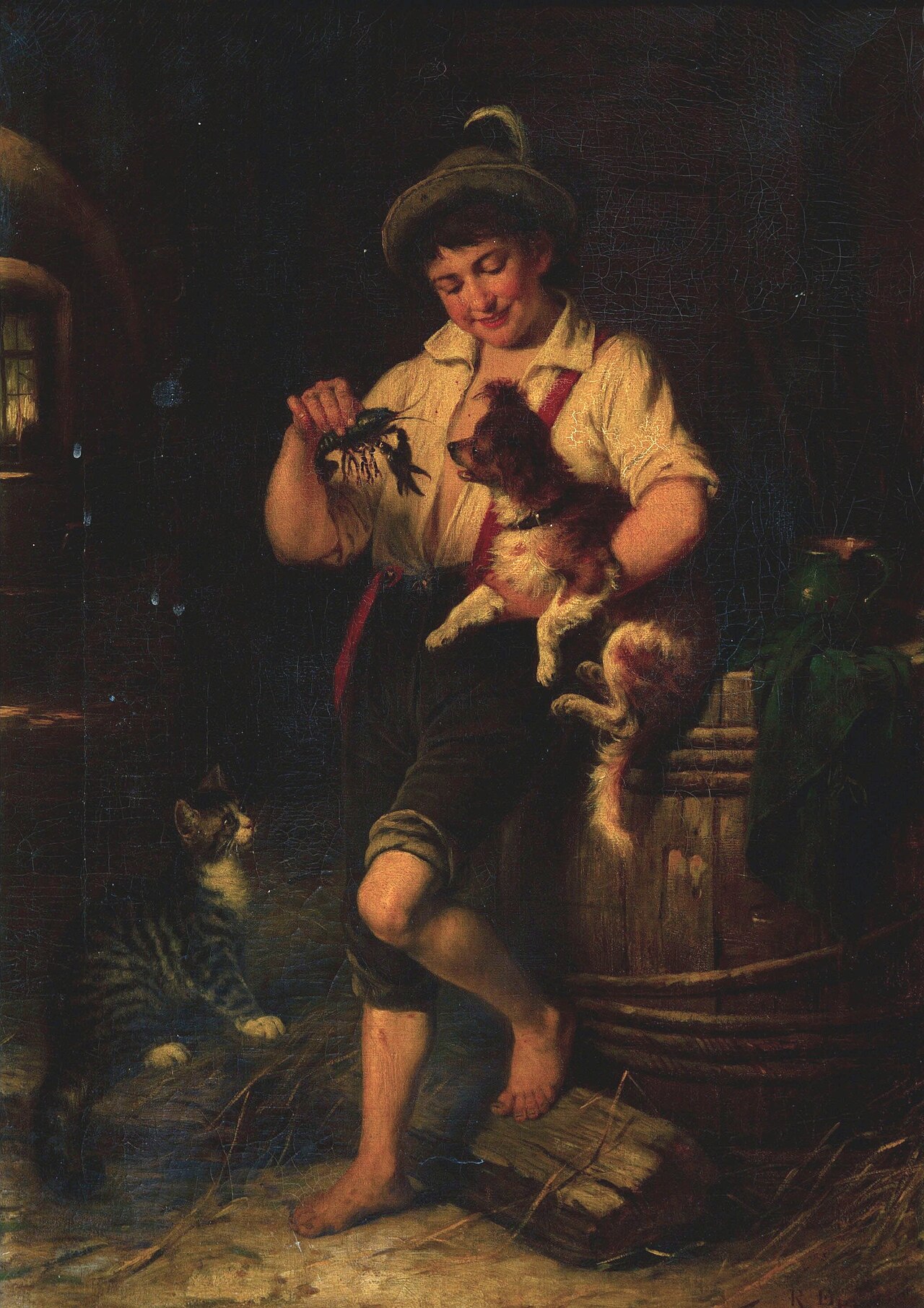 Boy with a Crawfish by Rudolf Epp