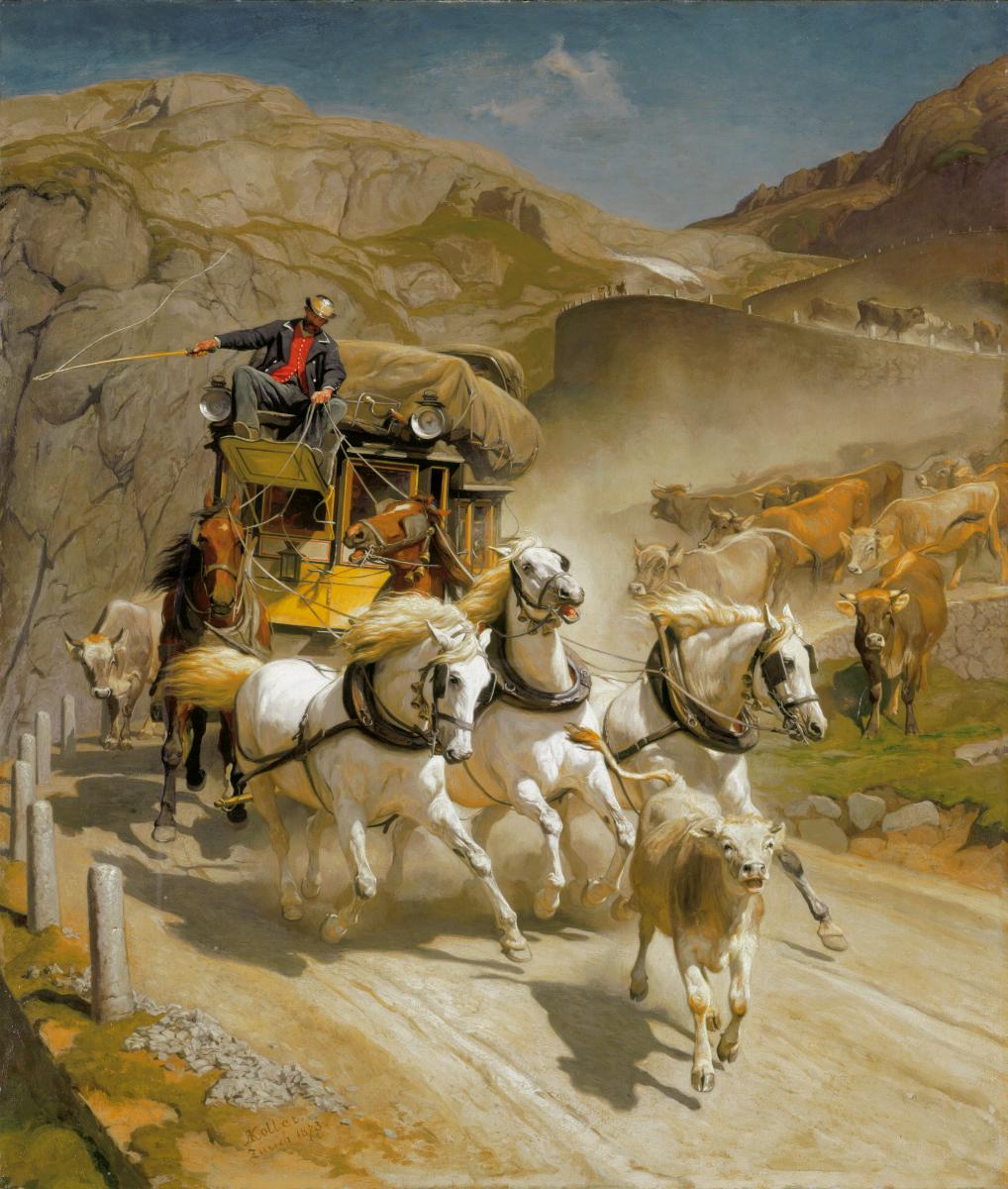The Gotthard Post (1873) by Rudolf Koller