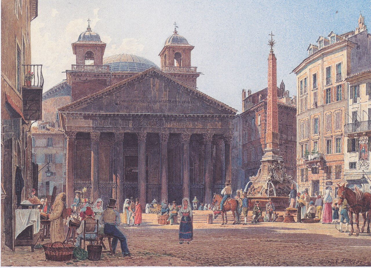 The Pantheon and the Piazza della Rotonda in Rome by Rudolf von Alt