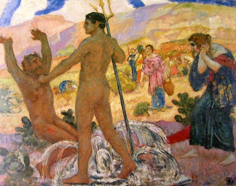 Amymone Rescued by Poseidon by Rupert Bunny