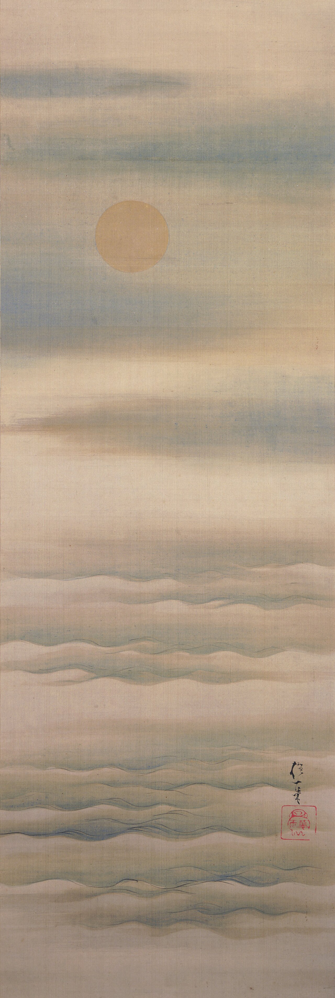Pale Moon over Soft Waves by Sakai Hōitsu
