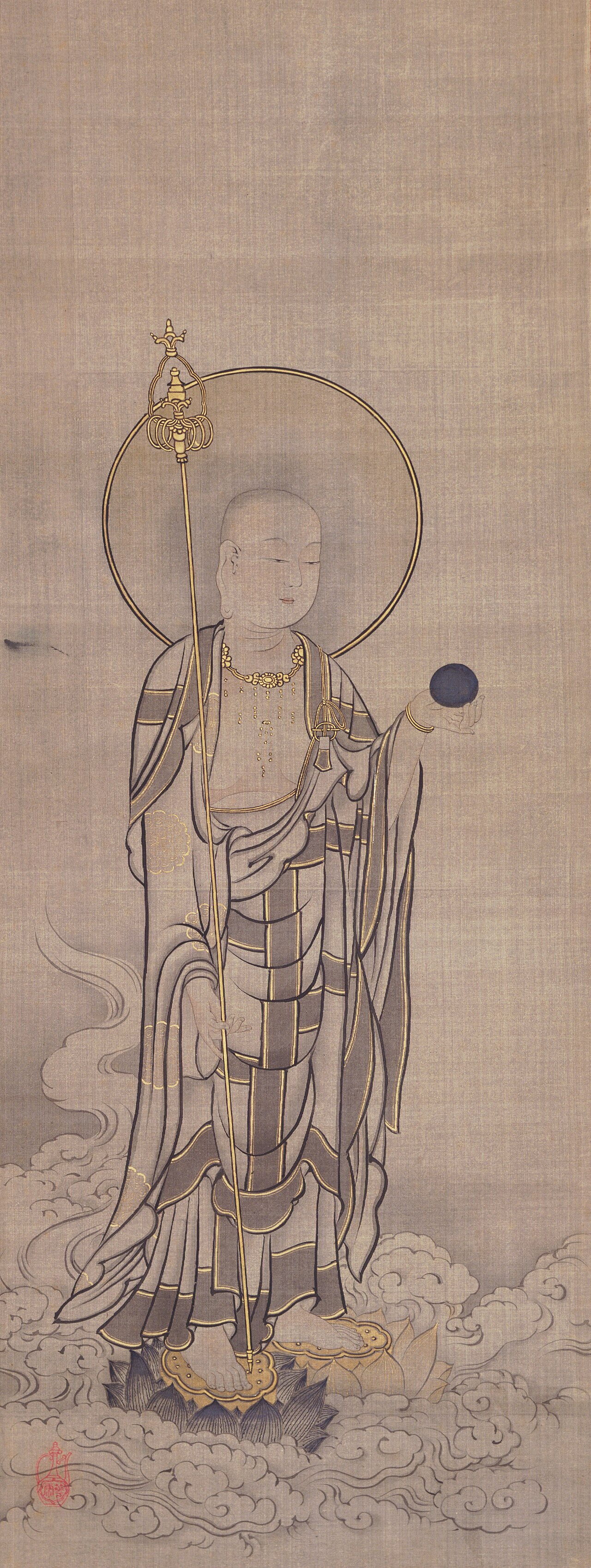 Welcoming Descent of Jizō, Bodhisattva of the Earth Matrix by Sakai Hōitsu