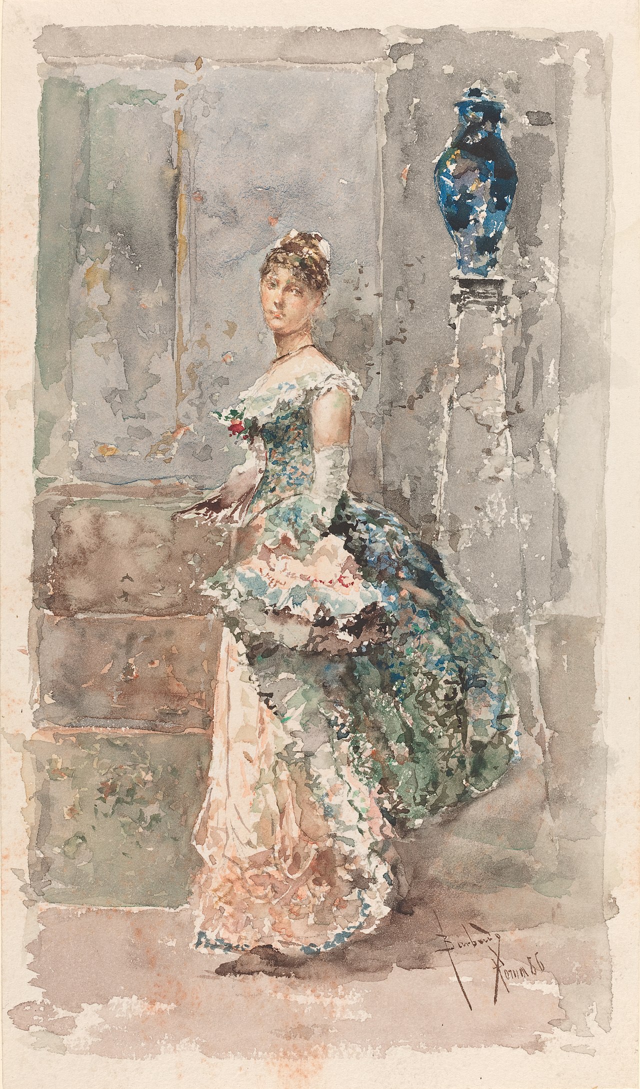 Lady in Formal Dress by Salvador Sánchez Barbudo