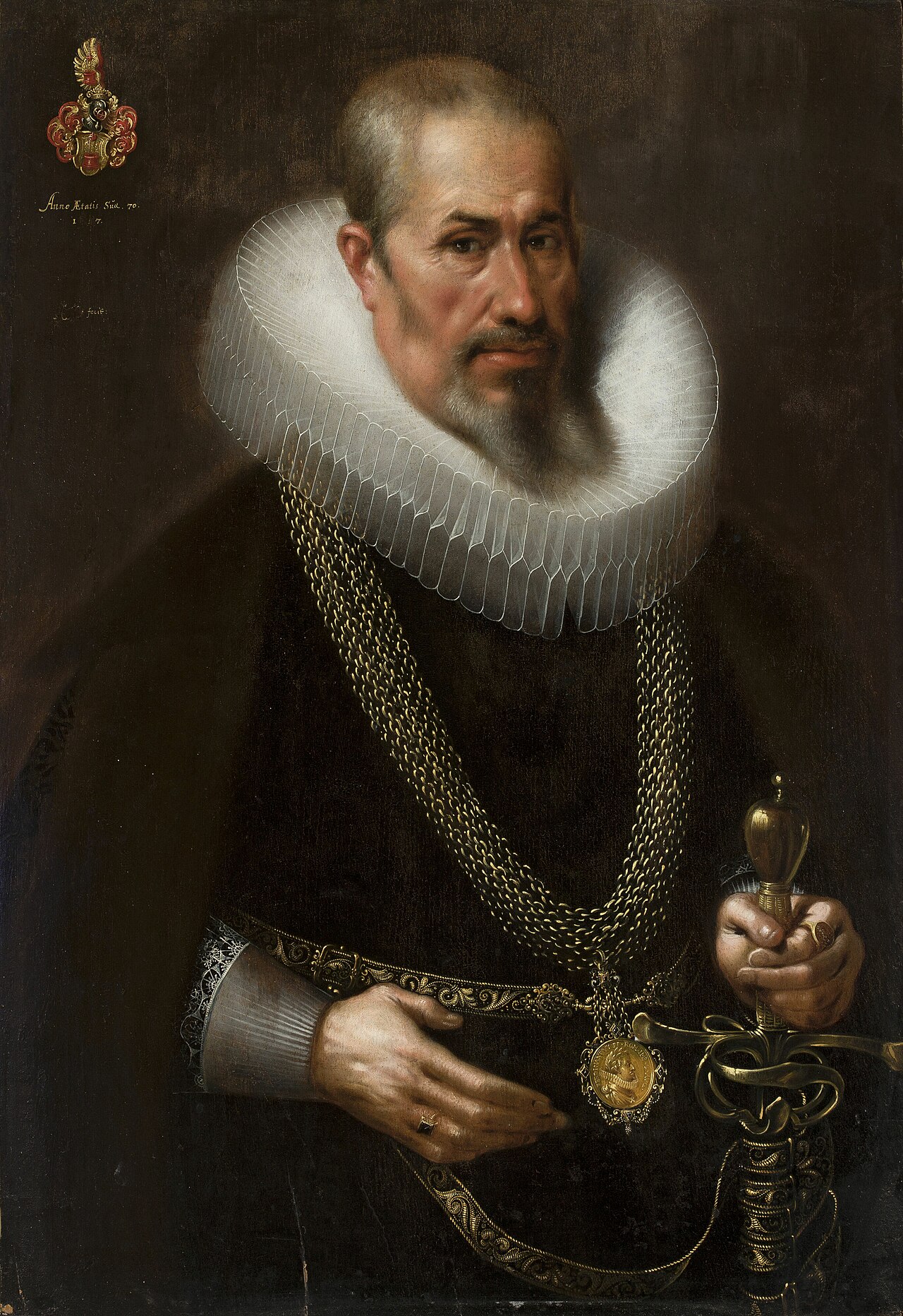 Portrait of a man aged 70. by Samuel Hoffmann