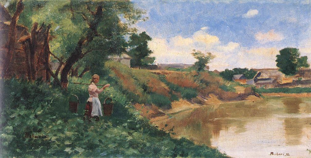 At the Banks of the River Zagyva by Sándor Bihari
