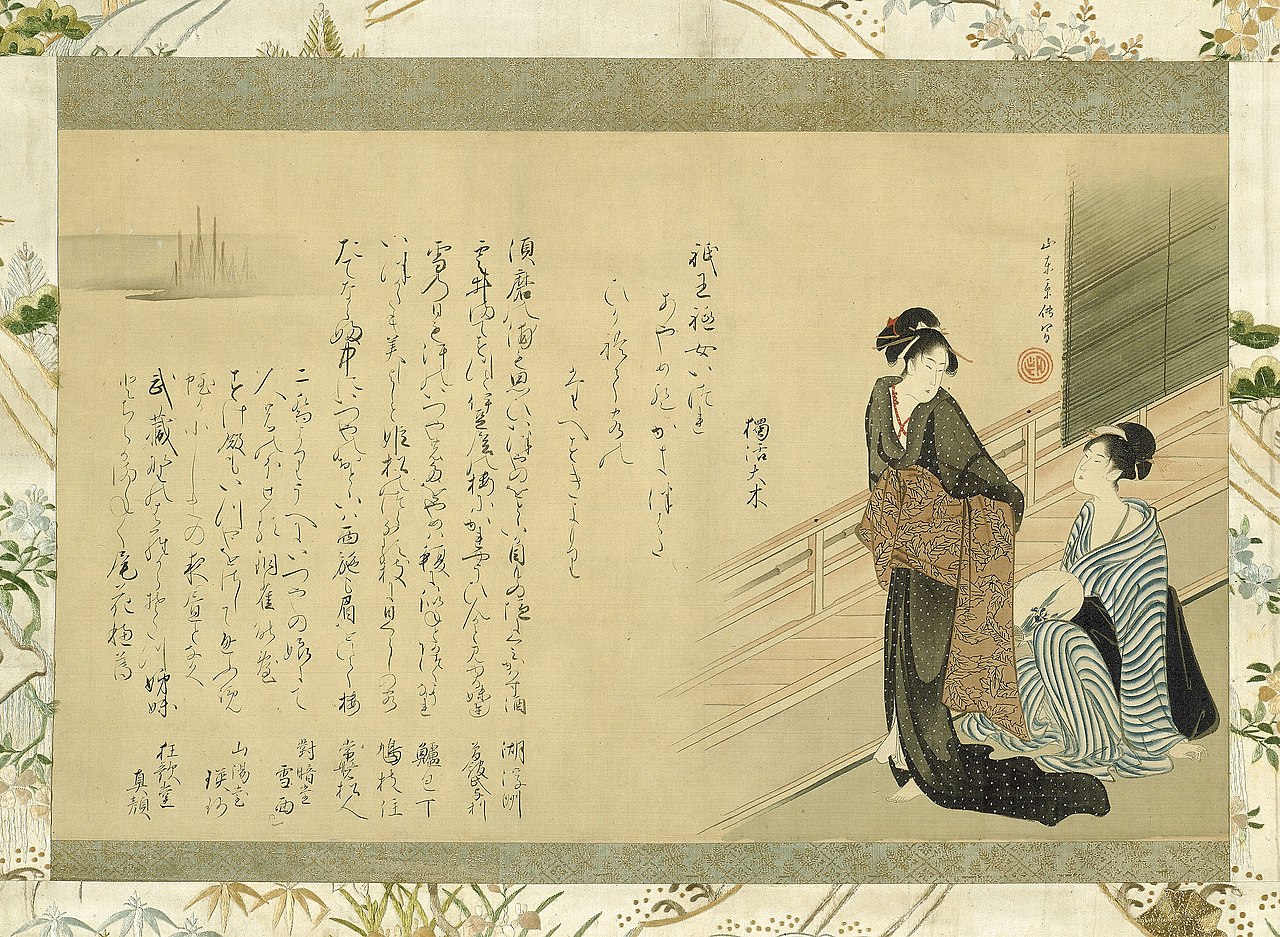 Two Beauties on a Veranda by Santō Kyōden