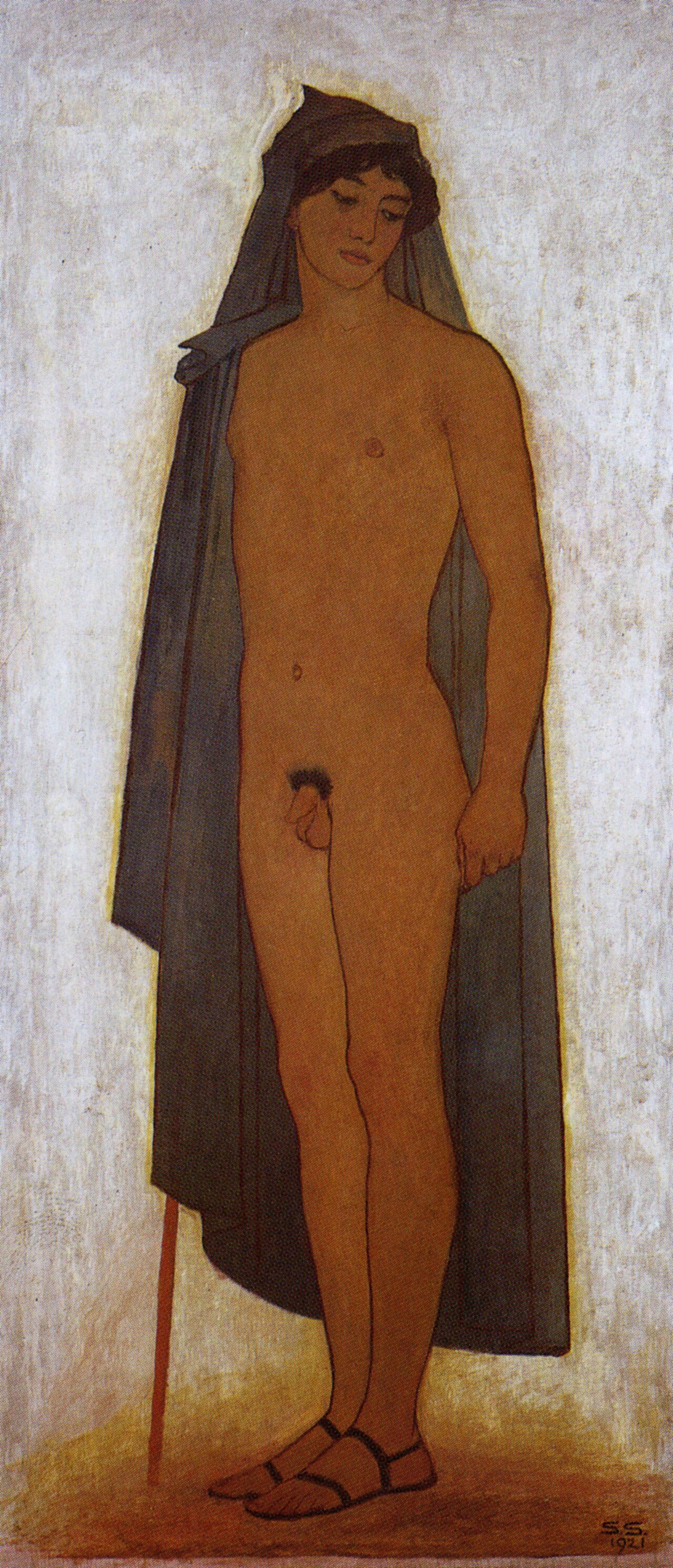 Standing young man by Sascha Schneider