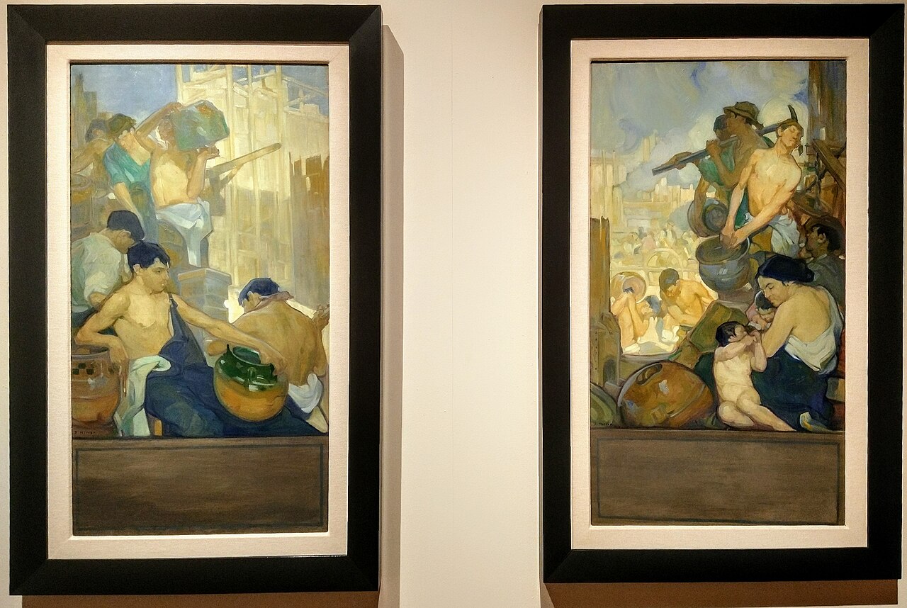 Alegoría del trabajo y Alegoría de la construcción by Saturnino Herrán Guinchard