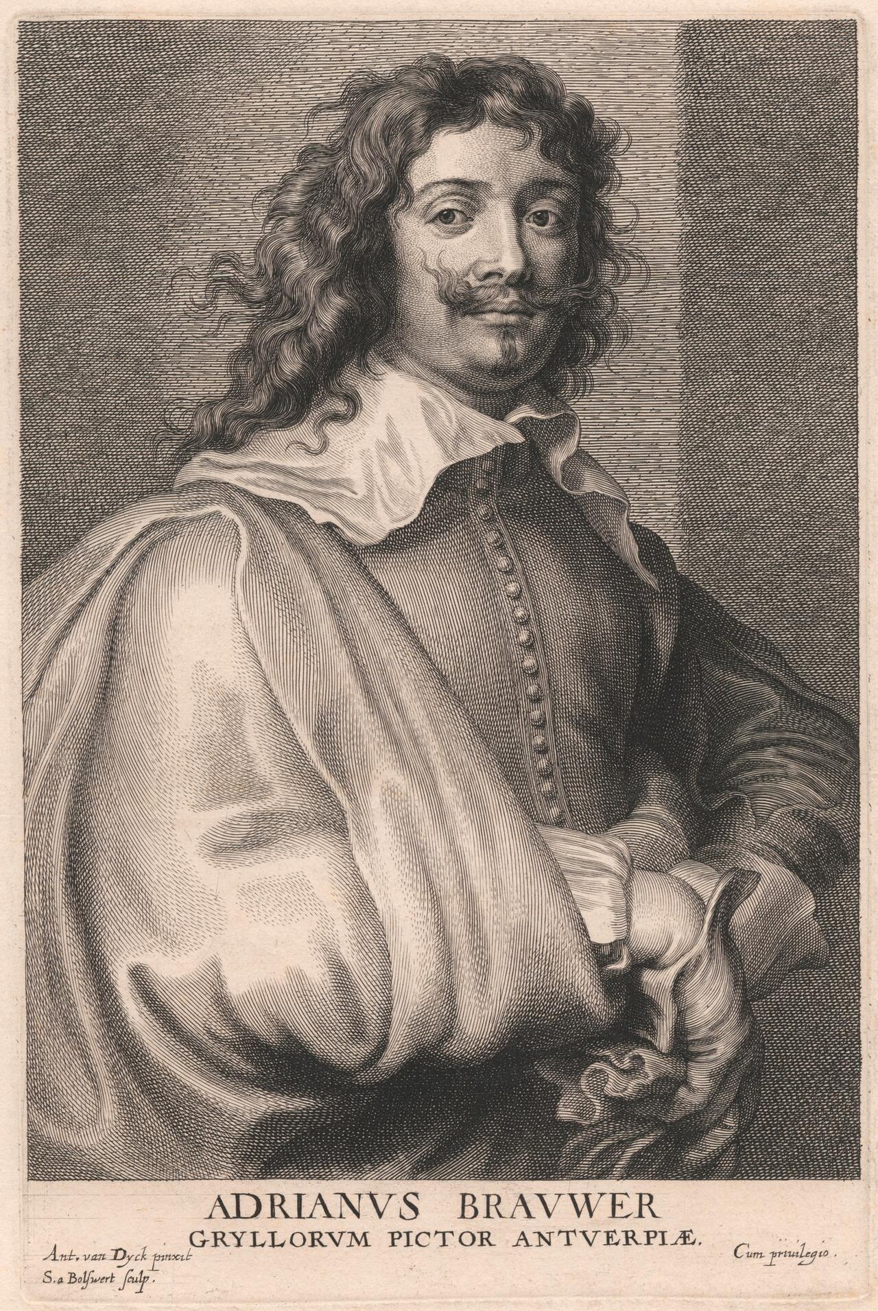 Adrianus Brauwer, Gryllorum Pictor Antuerpiæ by Schelte a Bolswert