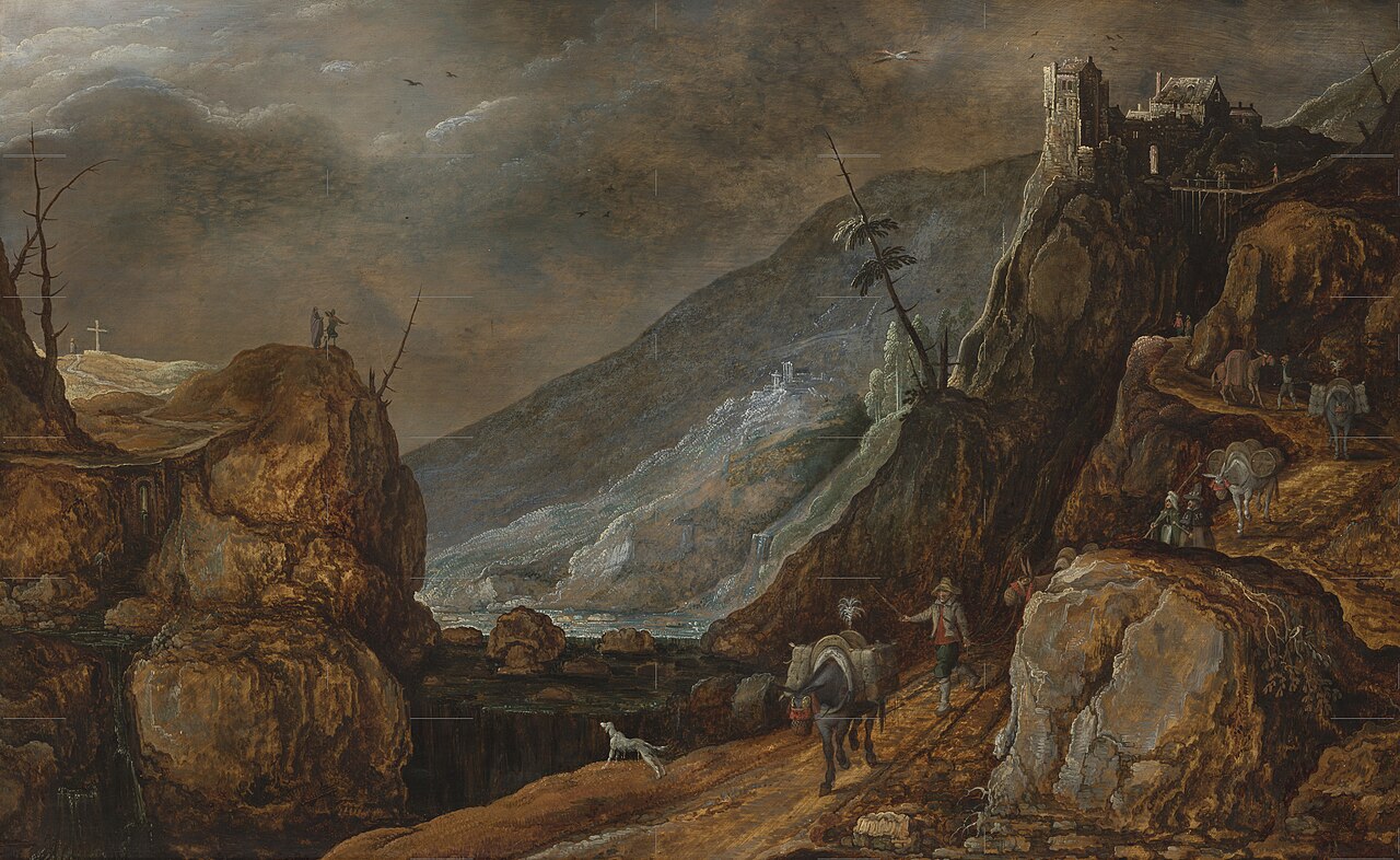 Mountain Landscape with the Temptation of Christ by Sebastiaen Vrancx