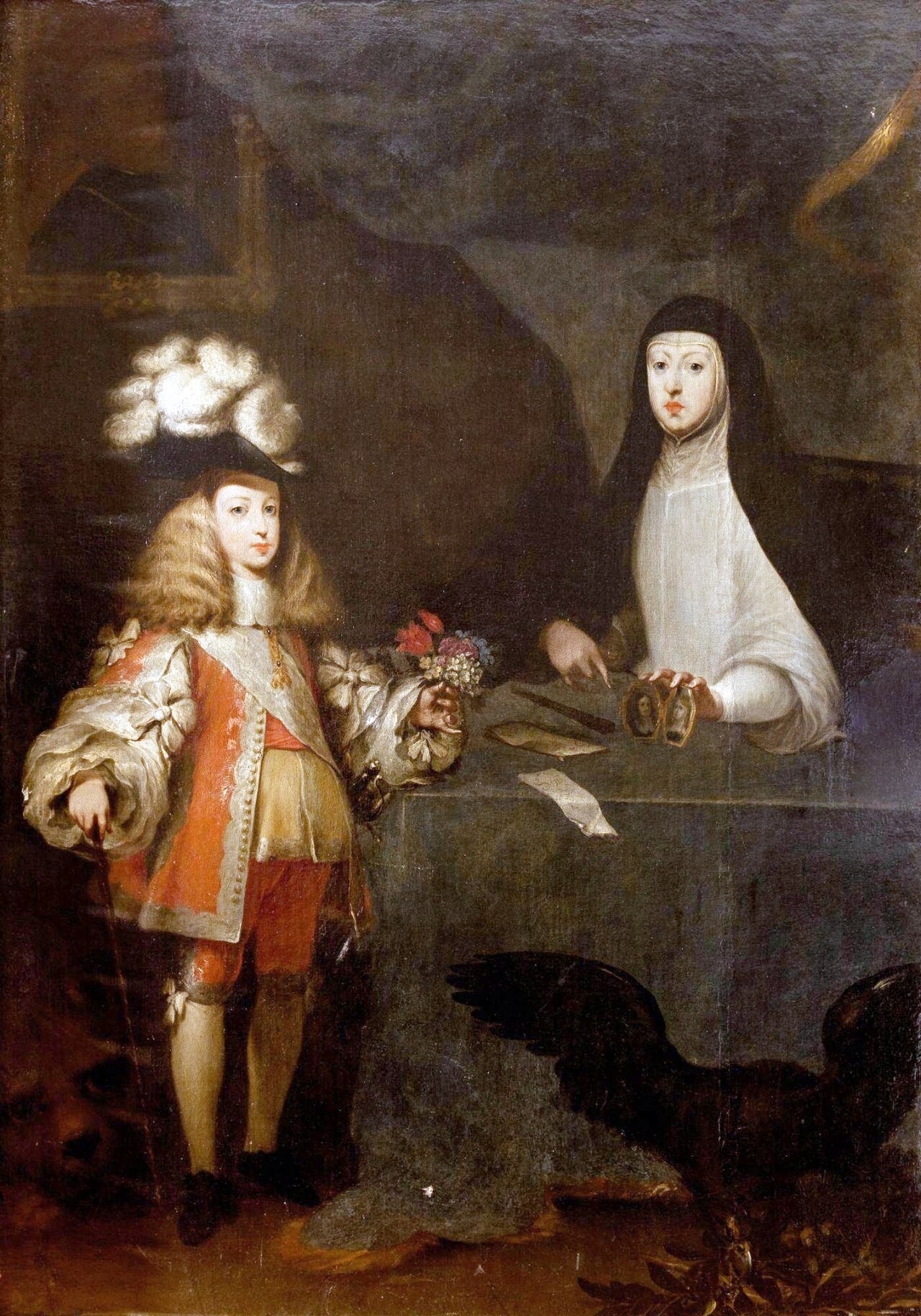 Portrait of Charles II, child and Mariana of Austria by Sebastián Herrera Barnuevo