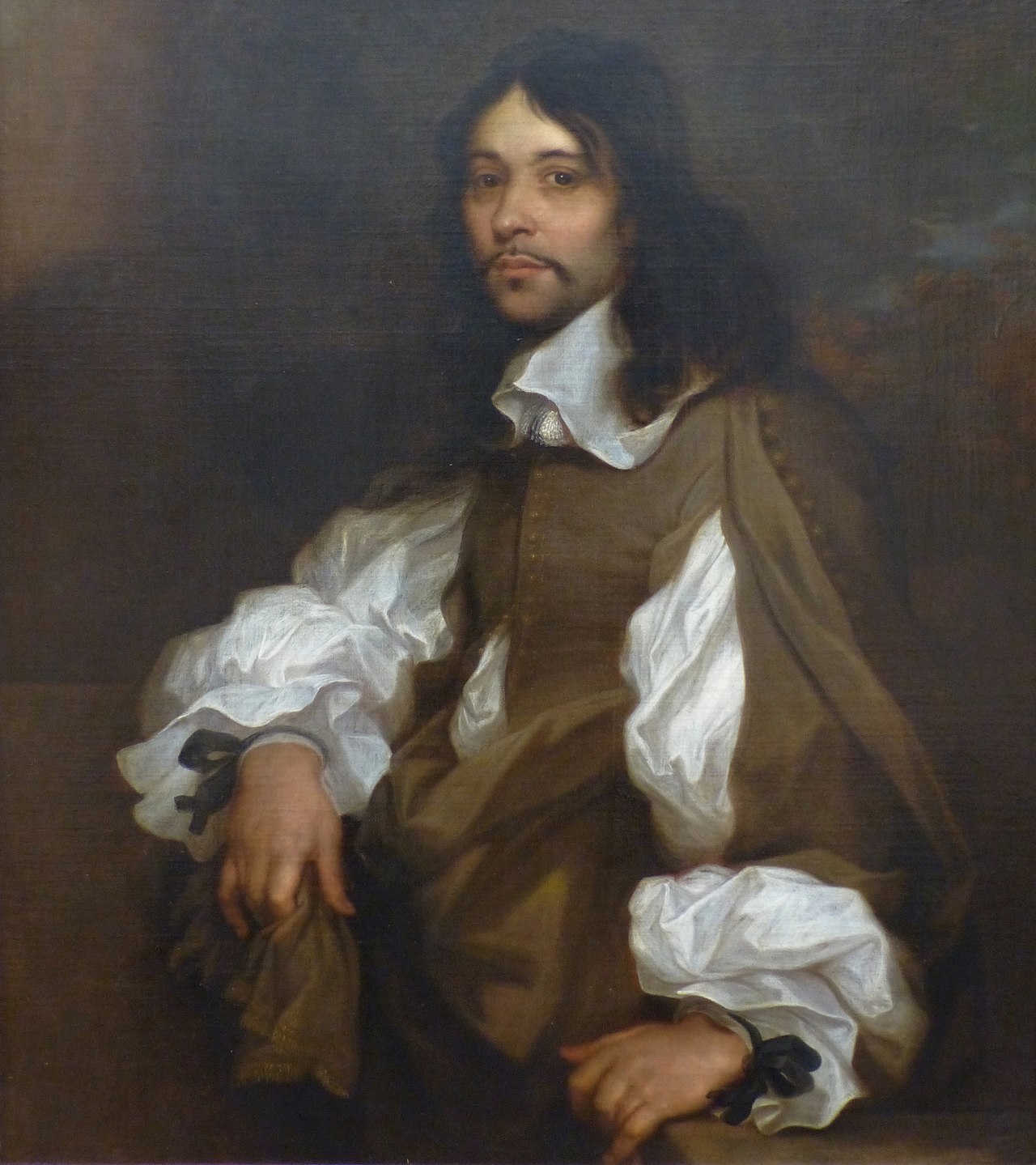 Portrait of a Man wearing Black Ribbons by Sébastien Bourdon