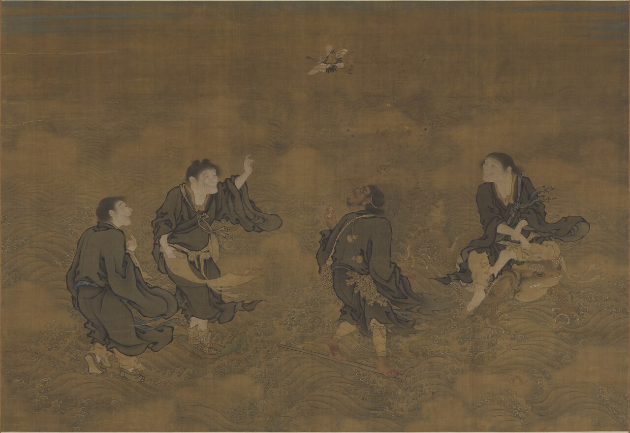 Four Immortals Paying Homage to Longevity by Shang Xi