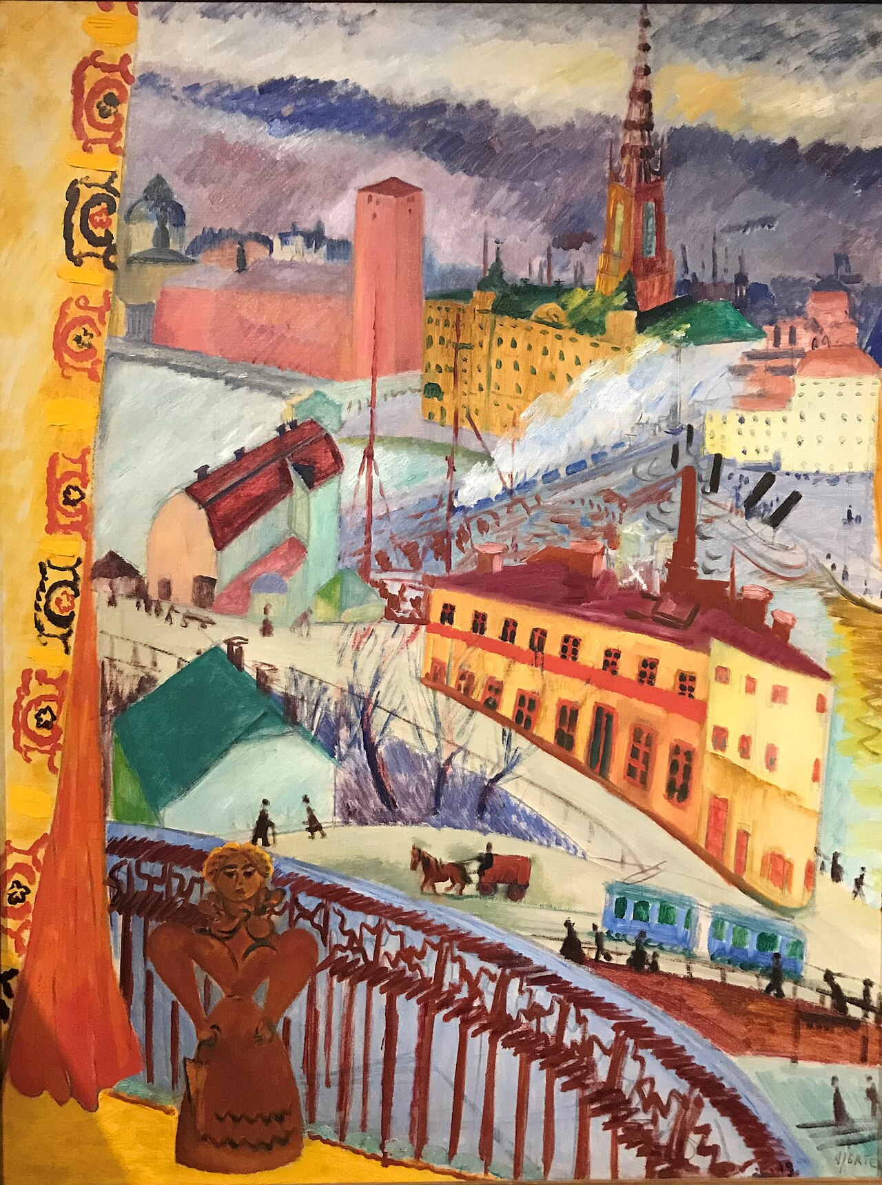 View of Slussen by Sigrid Hjertén