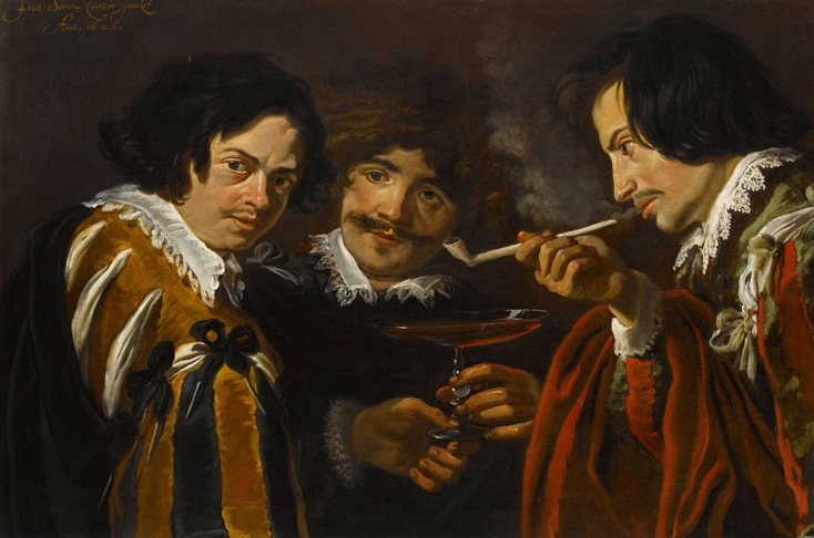 Gathering of Smokers and Drinkers by Simon de Vos