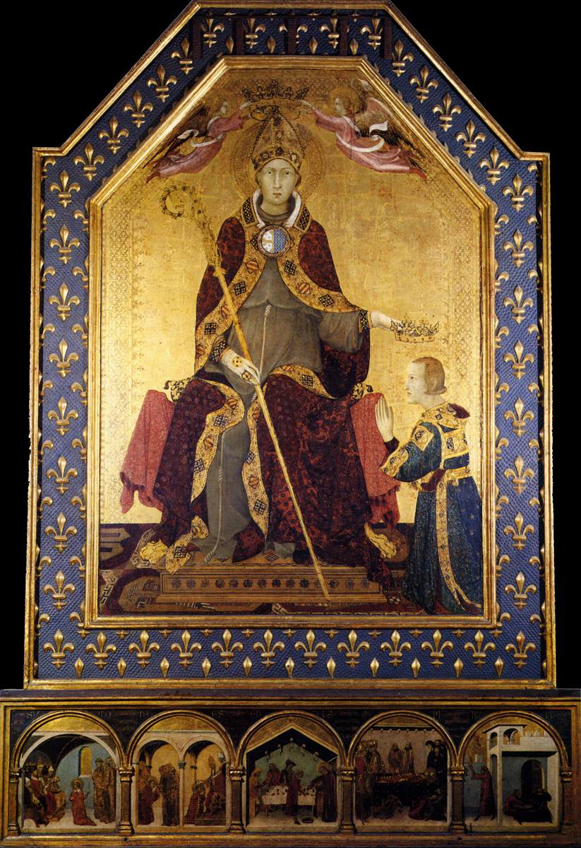 Saint Louis of Toulouse crowns Robert of Anjou by Simone Martini