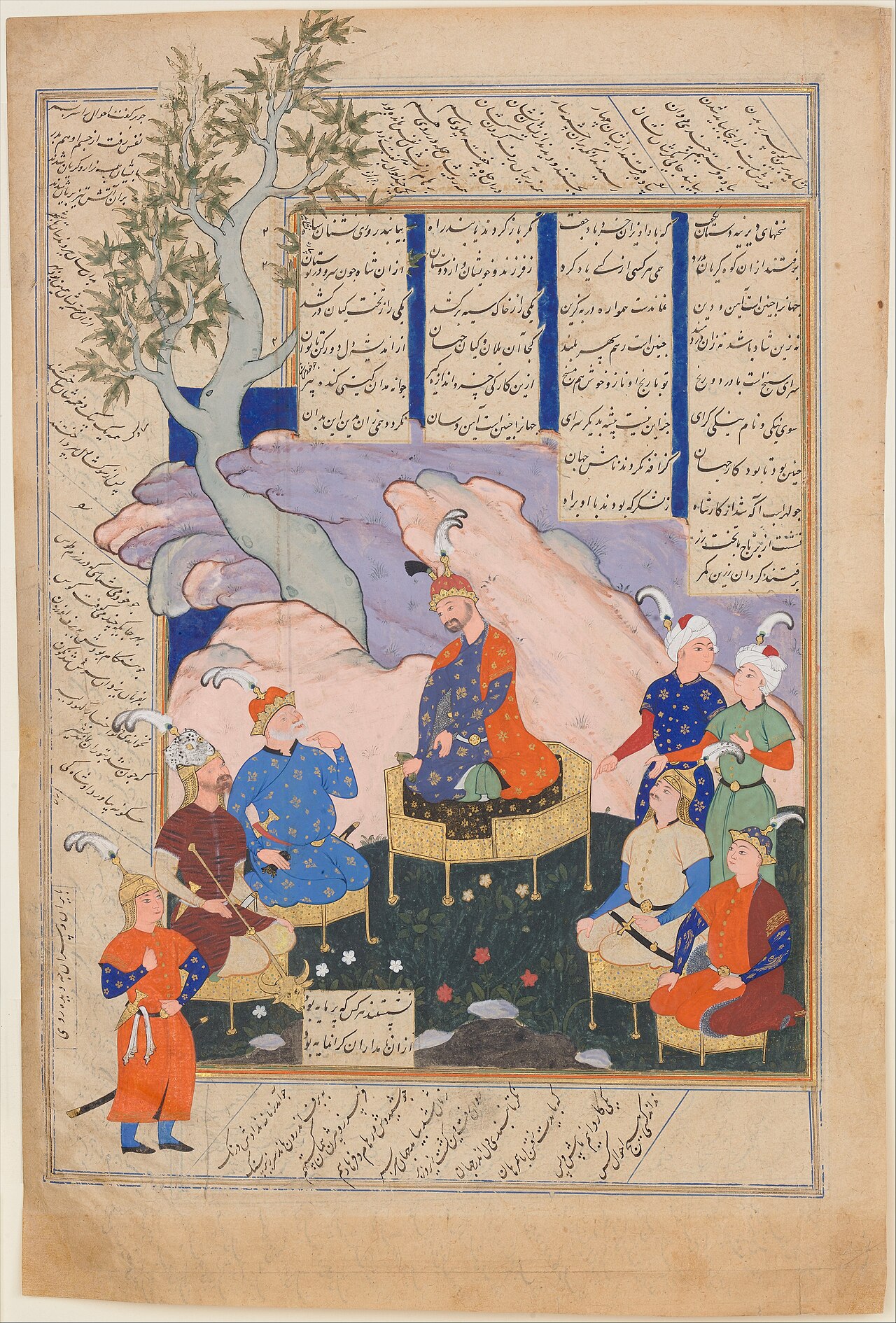 "Luhrasp Hears from the Returning Paladins of the Vanishing Kai Khusrau", Folio from a Shahnama (Book of Kings) of Firdausi by Siyavush Beg
