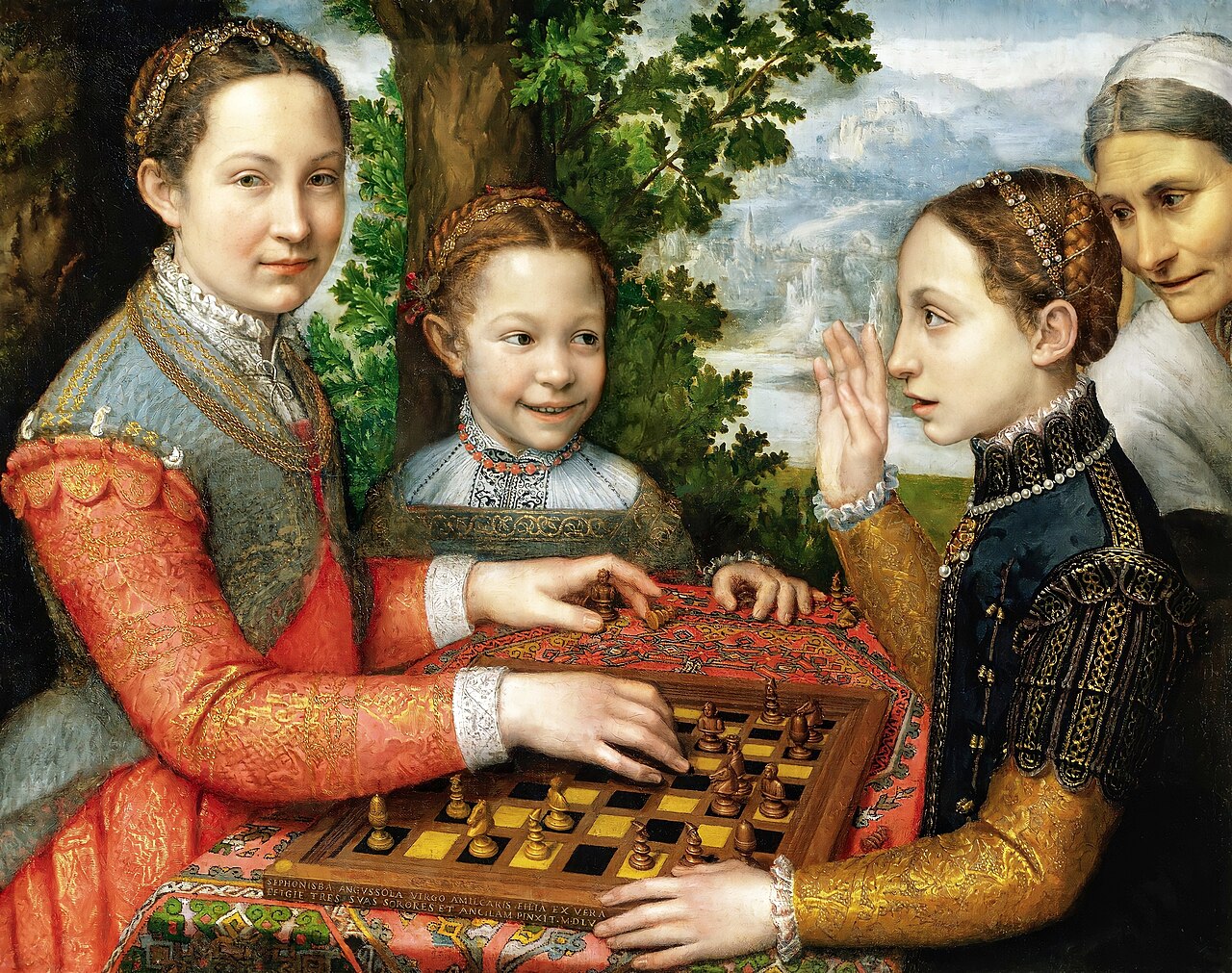 Portrait of the Artist's Sisters Playing Chess by Sofonisba Anguissola