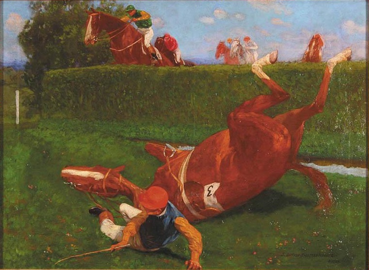 The fall of the jockey by Stanisław Bohusz-Siestrzeńcewicz