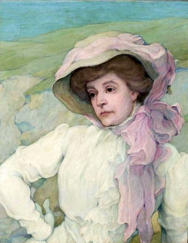 Portrait of a woman by Stanisław Grocholski