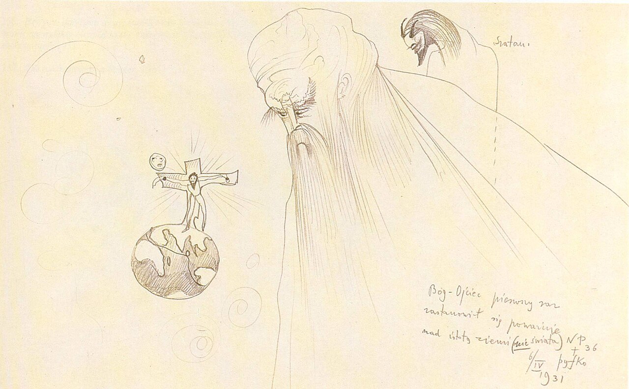 God the Father pondered for the first time the essence of the Earth (not the world) by Stanisław Ignacy Witkiewicz