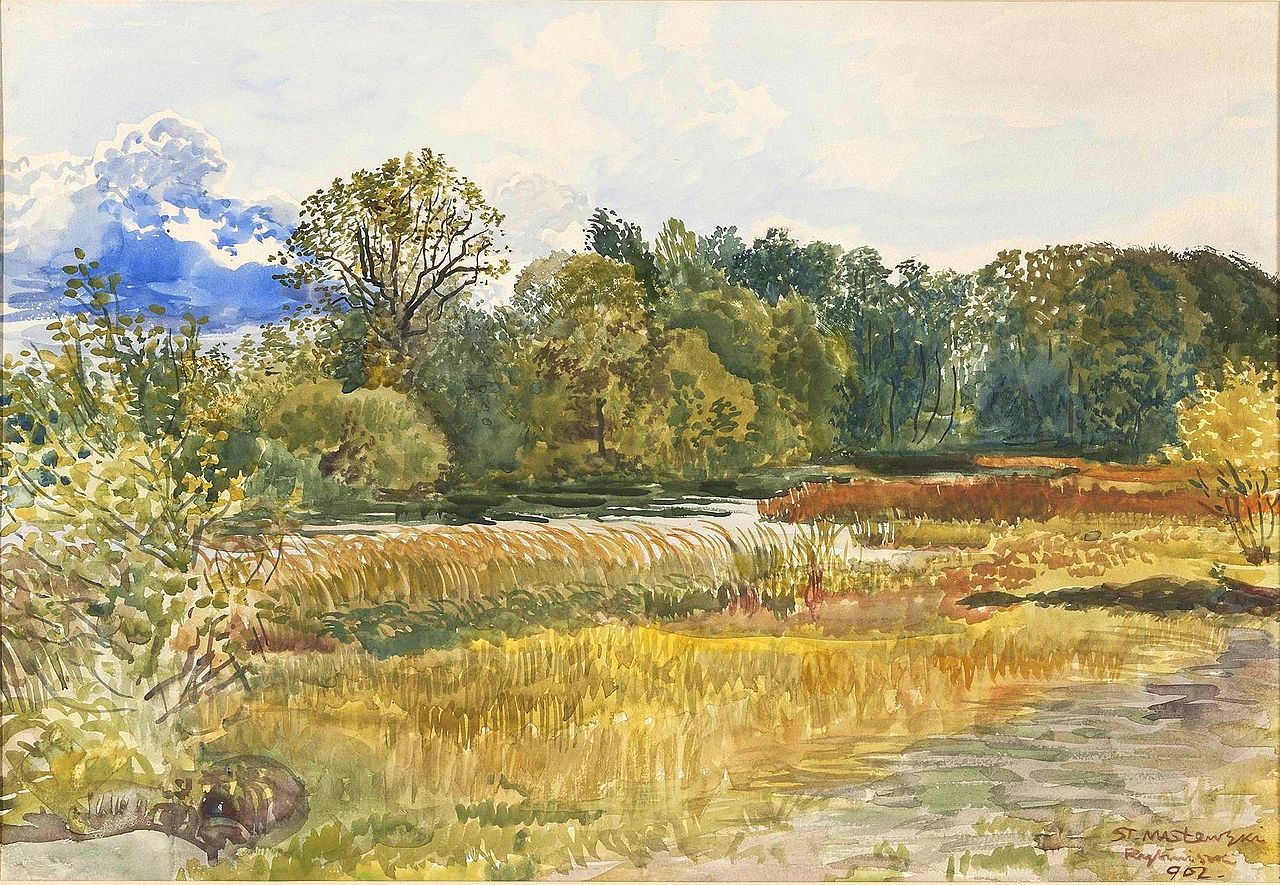 Autumn landscape from Rybiniszki by Stanisław Masłowski