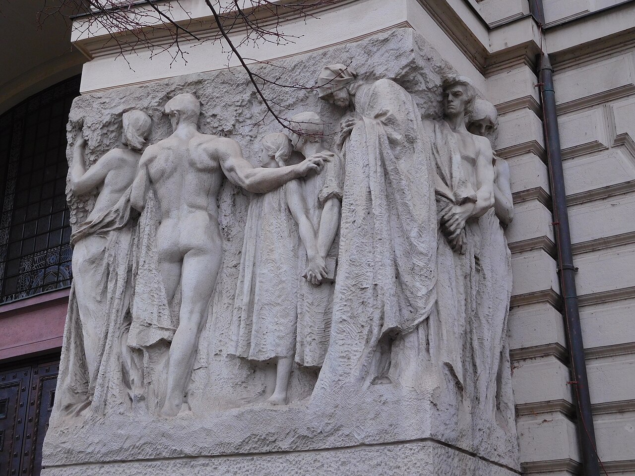 Right relief at the entrance of New Town Hall of Prague by Stanislav Sucharda