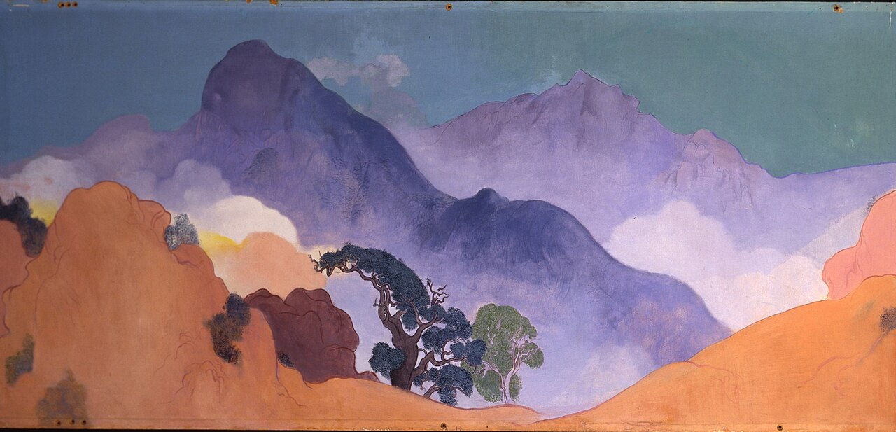 Mural for the Santa Monica Library: Prologue (mountain tops) by Stanton Macdonald-Wright
