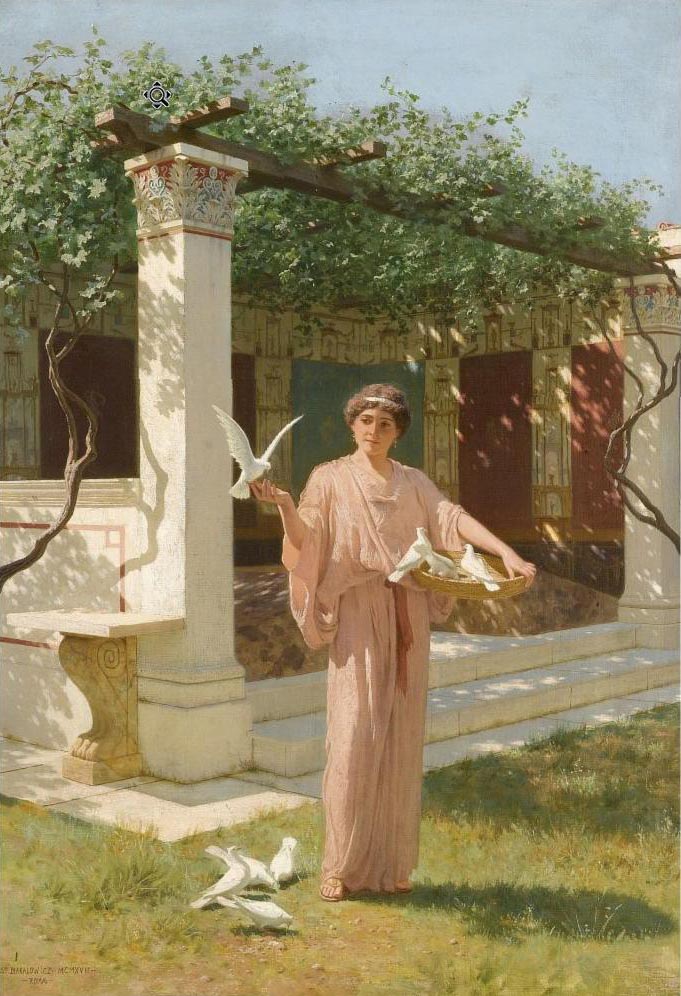 Feeding the doves by Stefan Bakałowicz