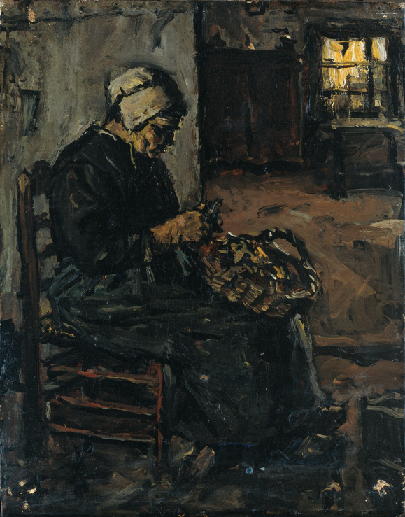 Peasant Woman Peeling Potatoes by Suze Robertson