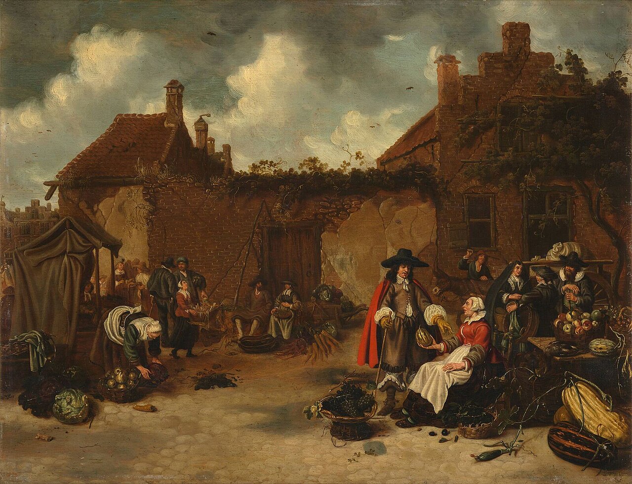 A vegetable and fruit market by Sybrand van Beest