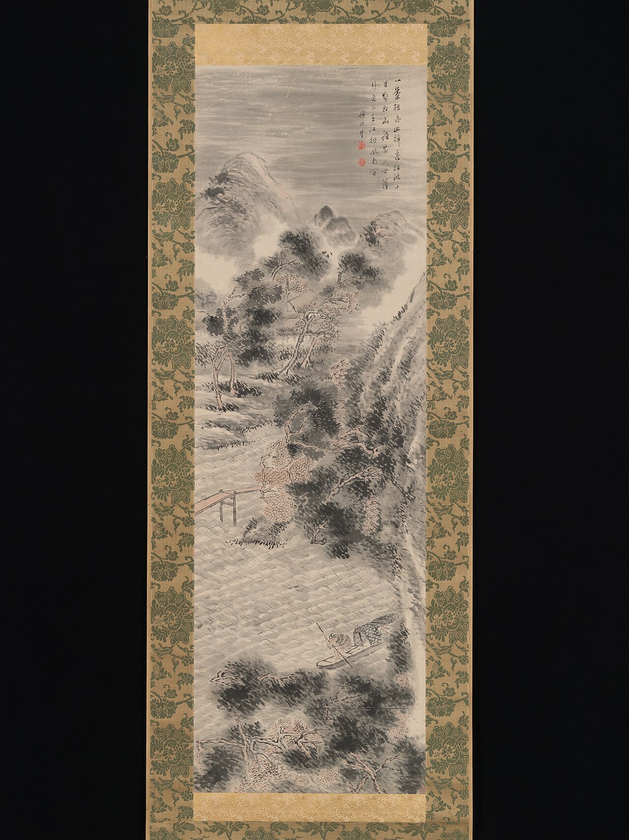 Rainstorm over a River Village by Tanomura Chikuden