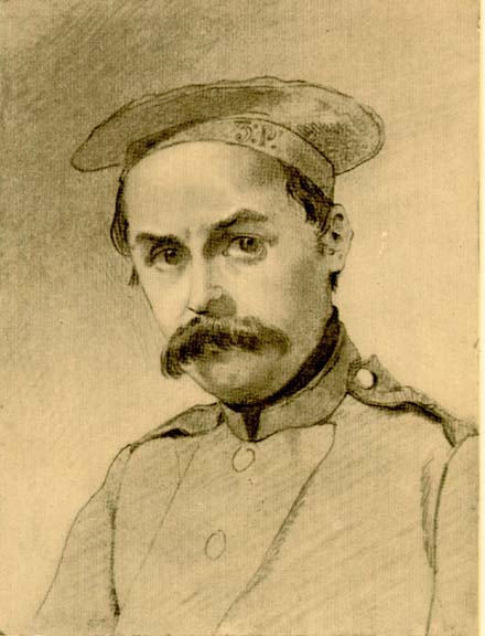 Self-portrait as a soldier by Taras Shevchenko