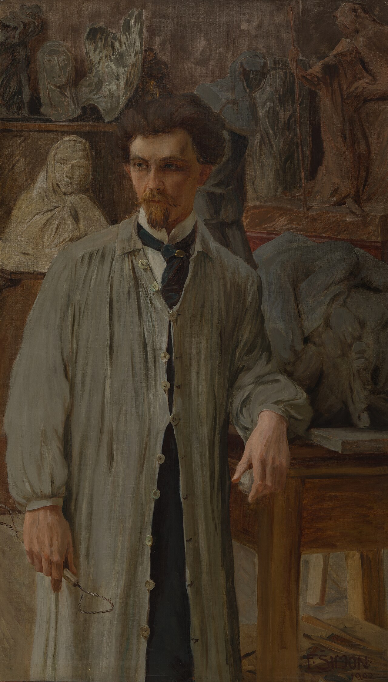 Bohumil Kafka in His Studio by Tavík František Šimon
