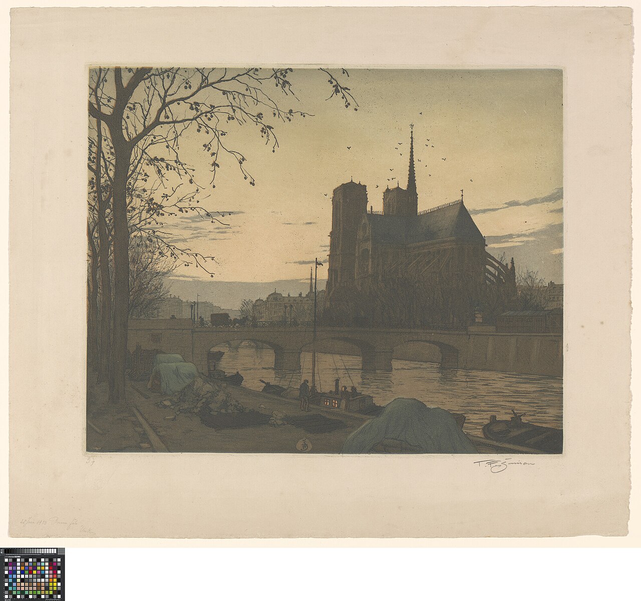 Notre-Dame de Paris in the evening by Tavík František Šimon