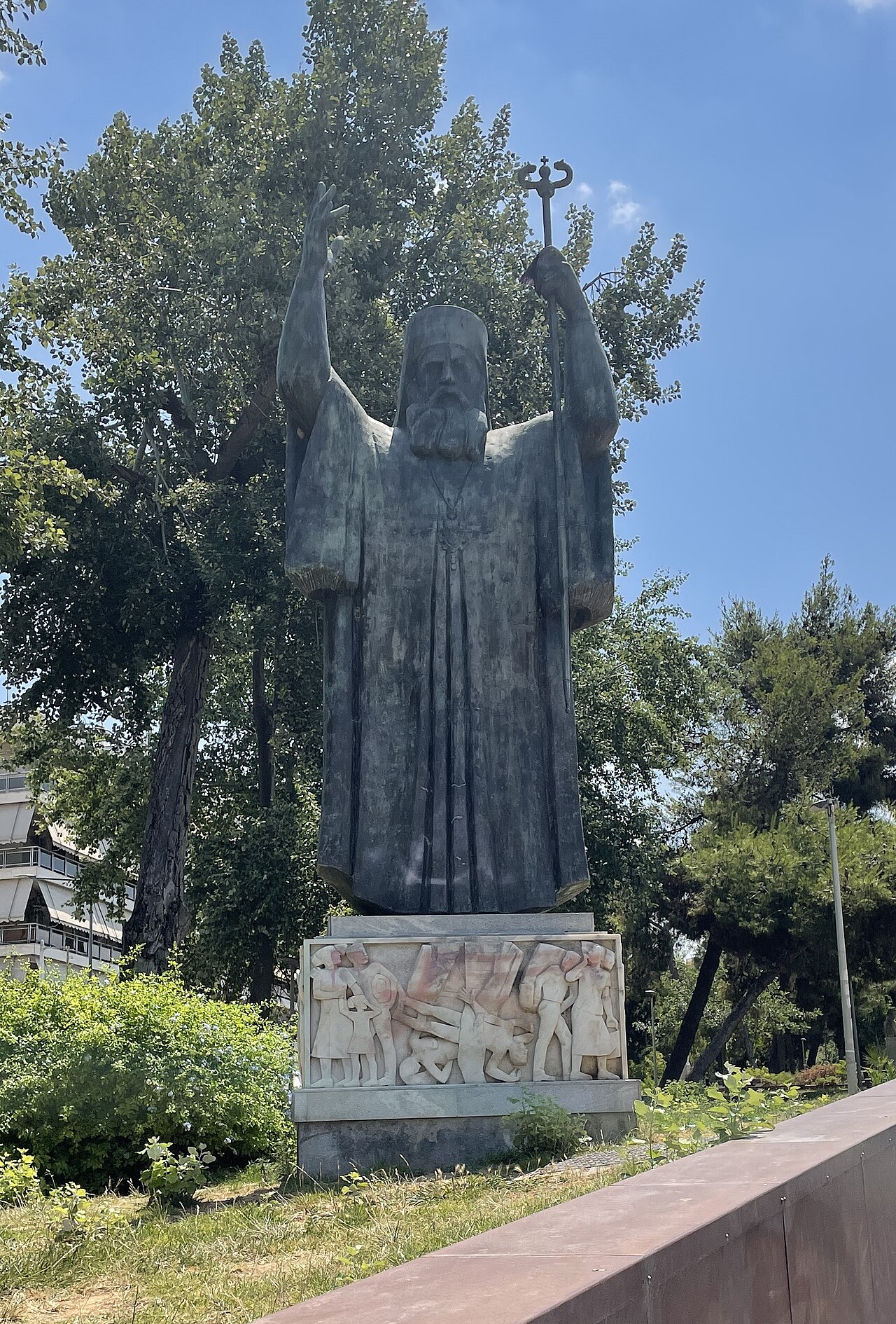 Statue of Chrysostomos Smyrnis, Nea Smyrni by Thanasis Apartis