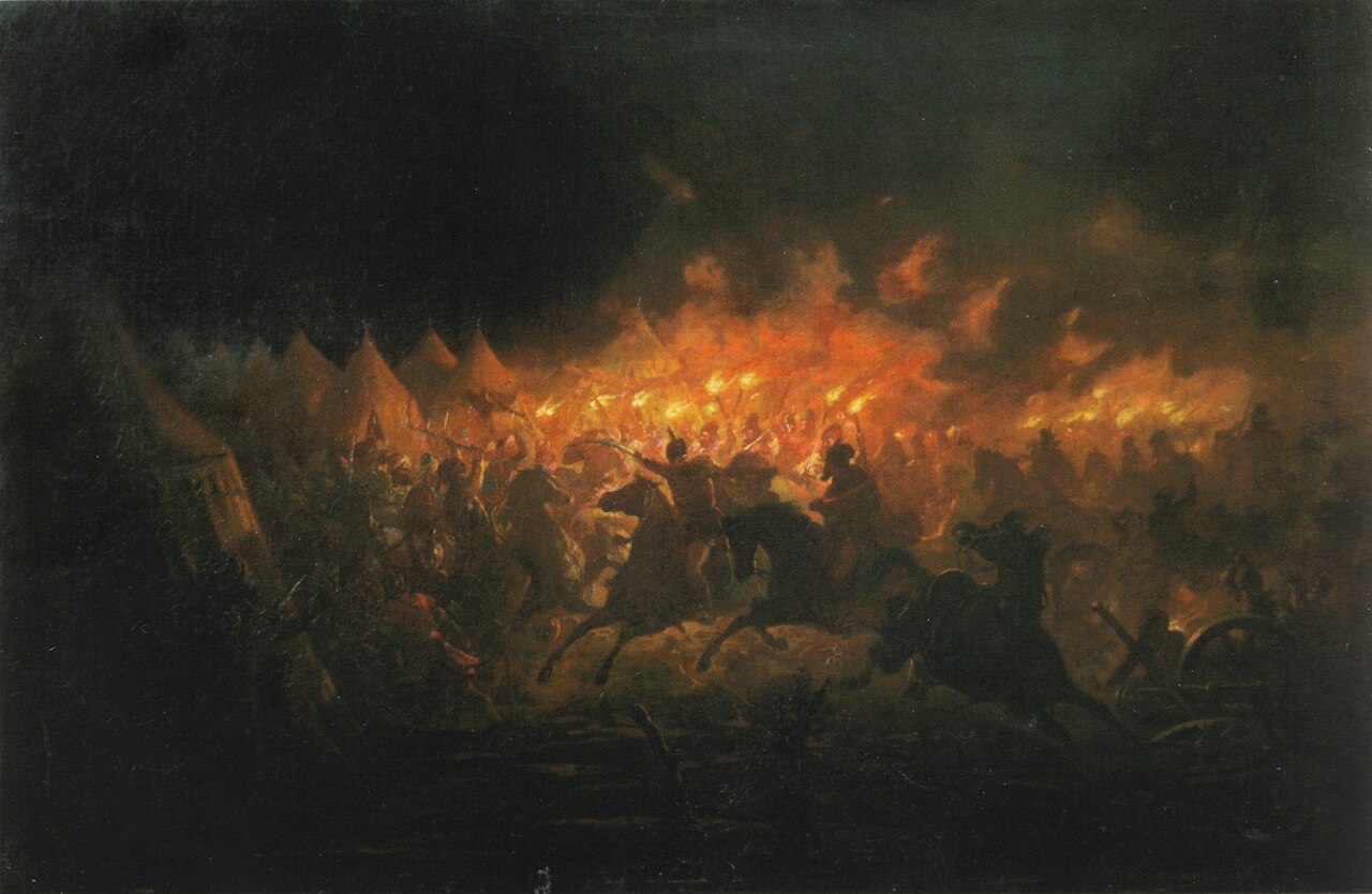 The Battle With Torches by Theodor Aman