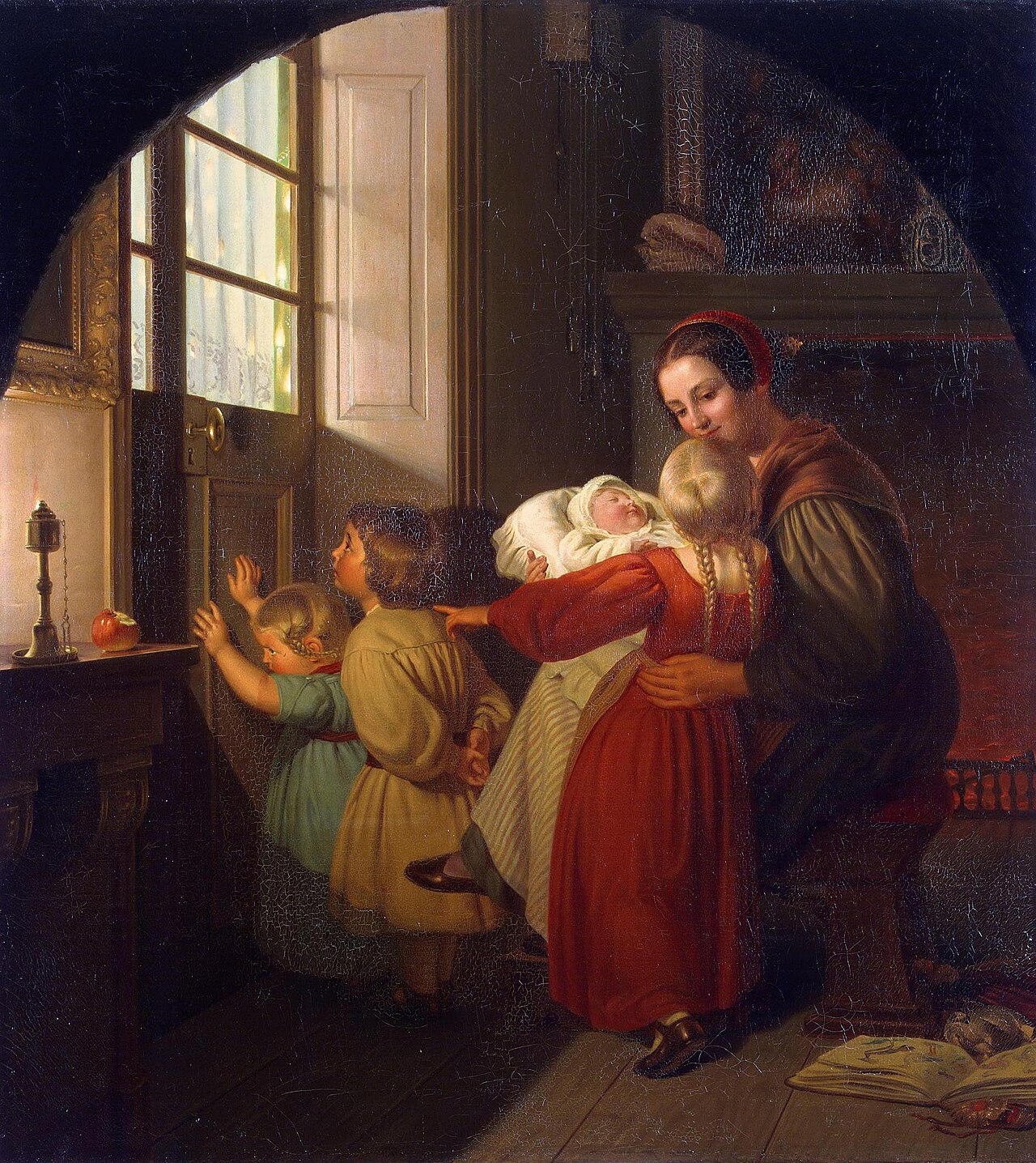 Children Expecting the Christmas Feast by Theodor Hildebrandt