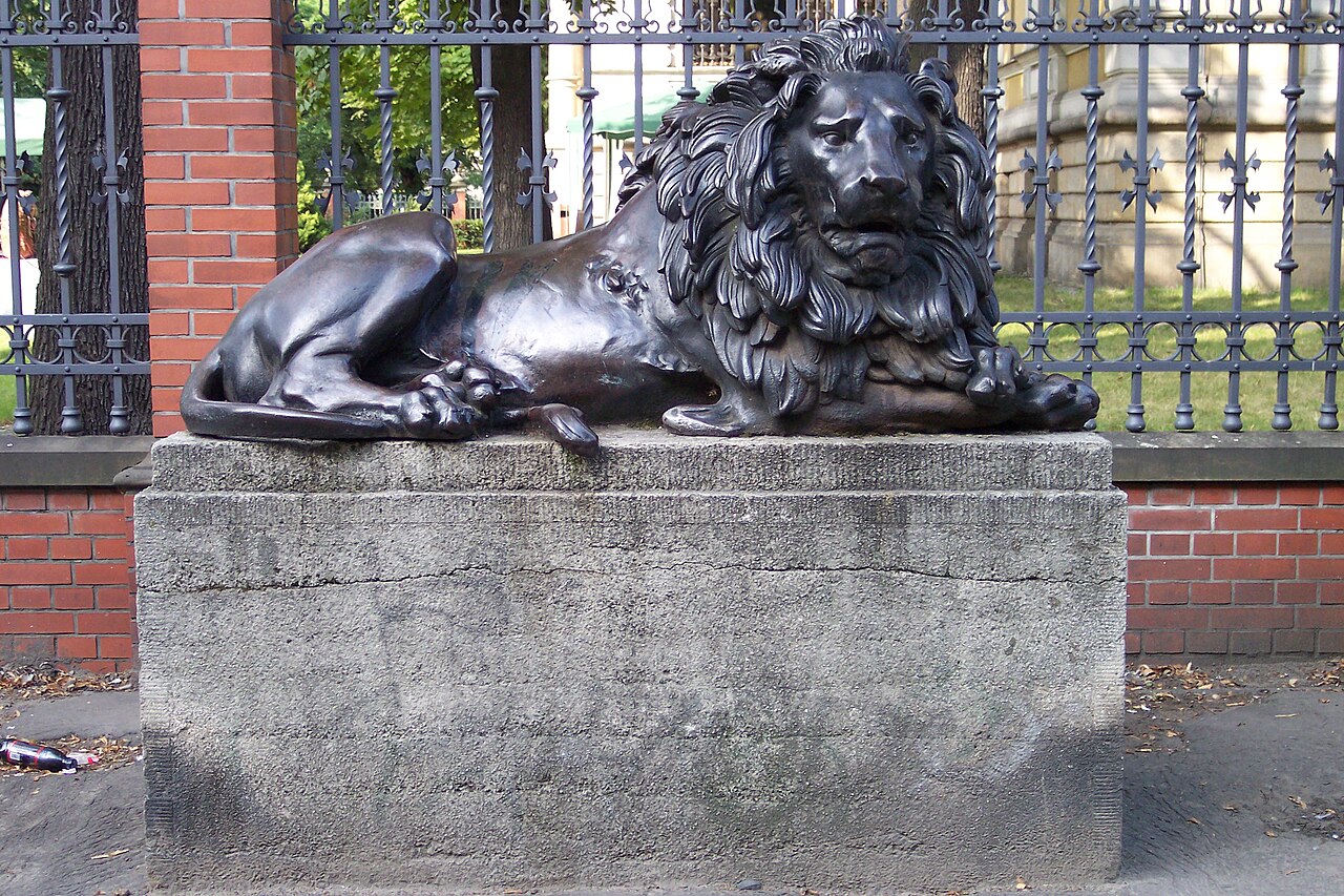 Guarding Lion in Gliwice by Theodor Kalide