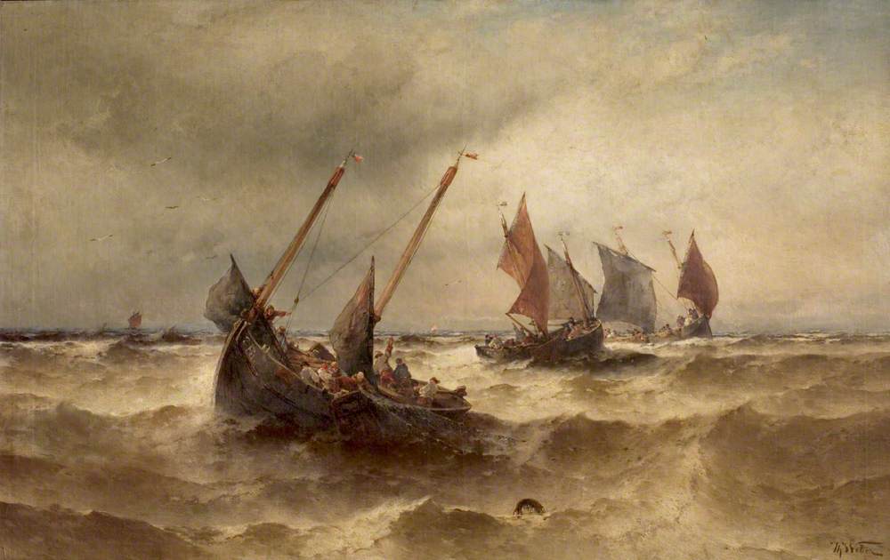 Fishing Boats at Sea by Theodore Alexander Weber