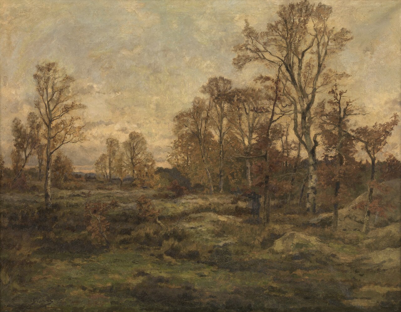 The Forest of Fontainebleau - Autumn Evening by Théodore Baron
